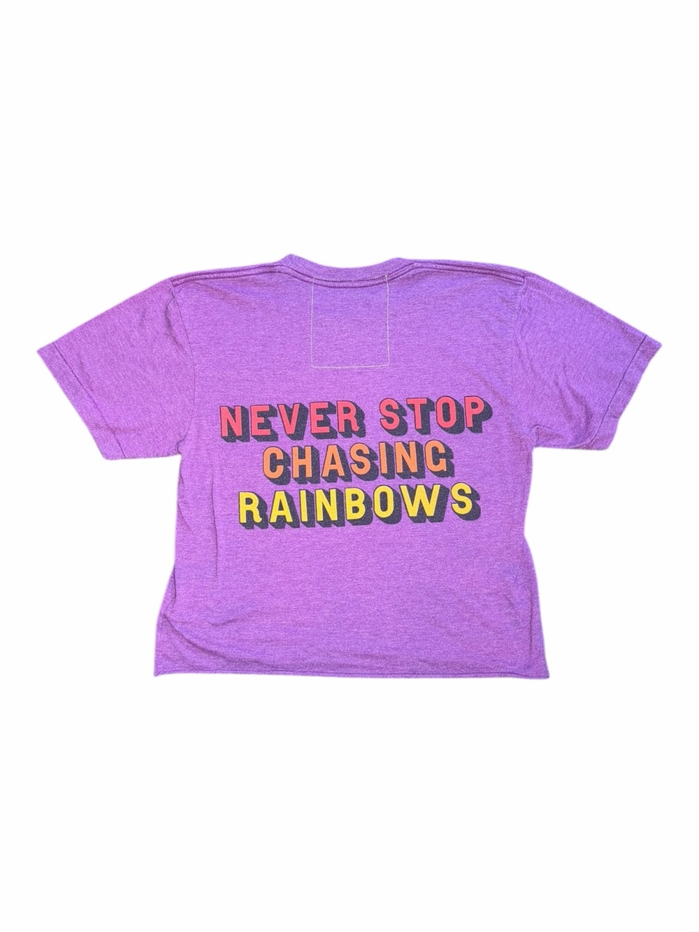 Aviator Nation Smiley Graphic Crop T-Shirt Women’s S Purple Rainbow California - Picture 8 of 12